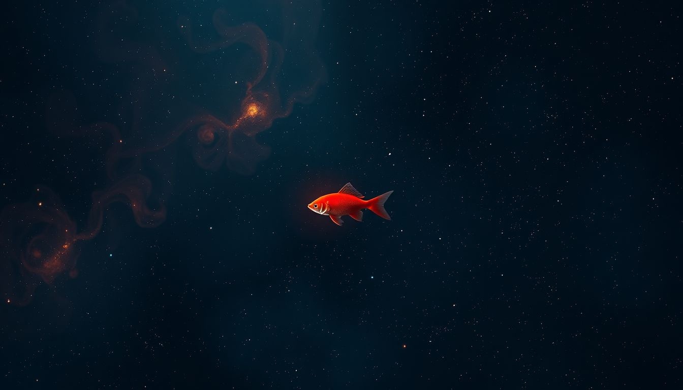 La solitude du poisson rouge reflète un isolement émotionnel profond.