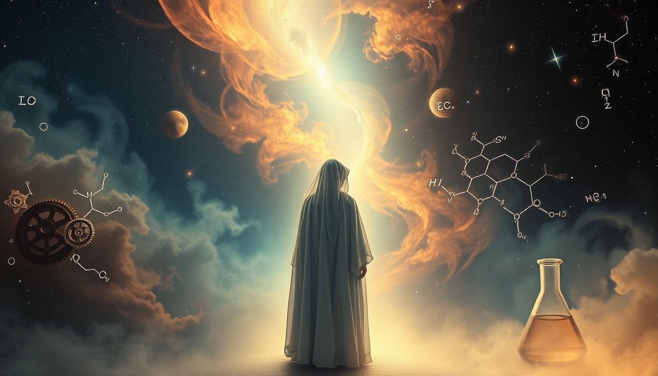 Un scientifique sous dictateur symbolise contrôle intellectuel et moral.