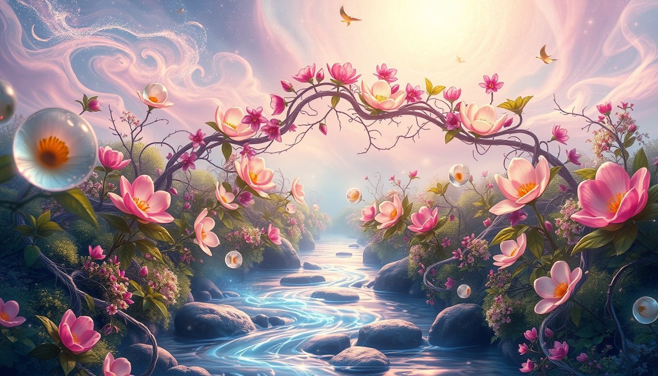 Une source d'eau symbolise la renaissance et l'abondance intérieure.