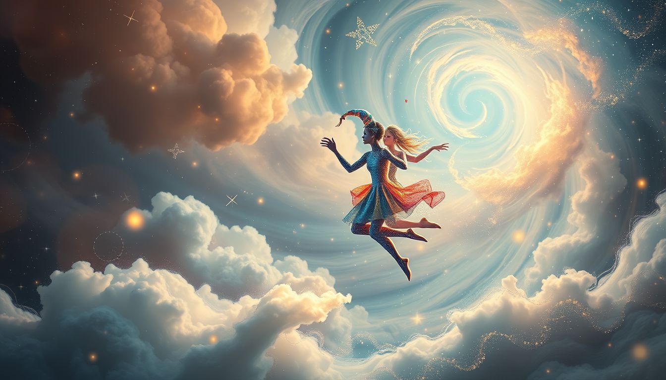 Colombine et Arlequin symbolisent l’amour espiègle dans les rêves.