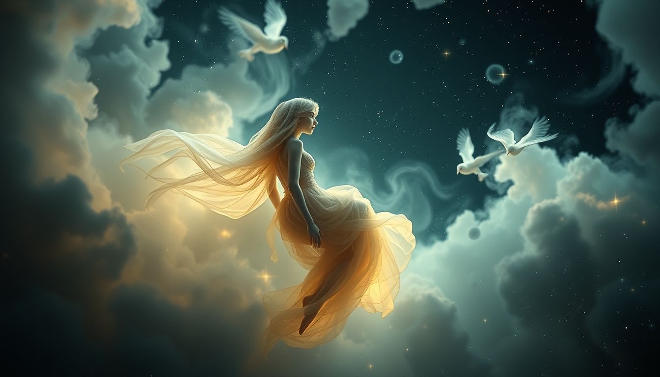 La colombine silencieuse symbolise souvent le mystère et la paix intérieure.