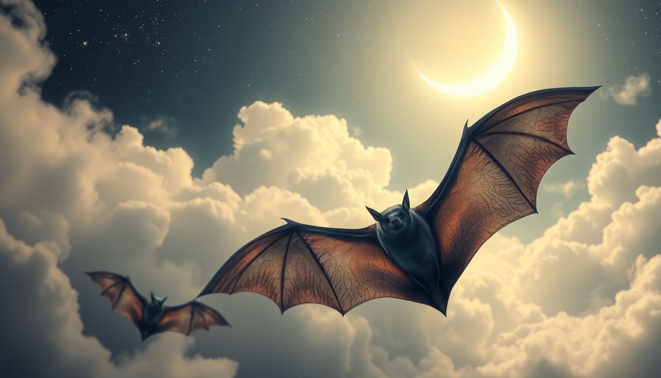 La chauve-souris symbolise l’intuition sous la lumière de la lune.