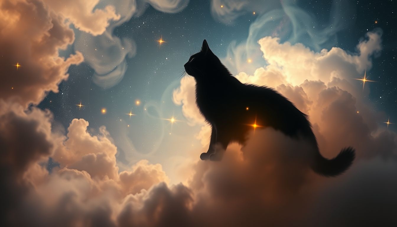 Le chat noir symbolise souvent la connexion avec le monde spirituel.