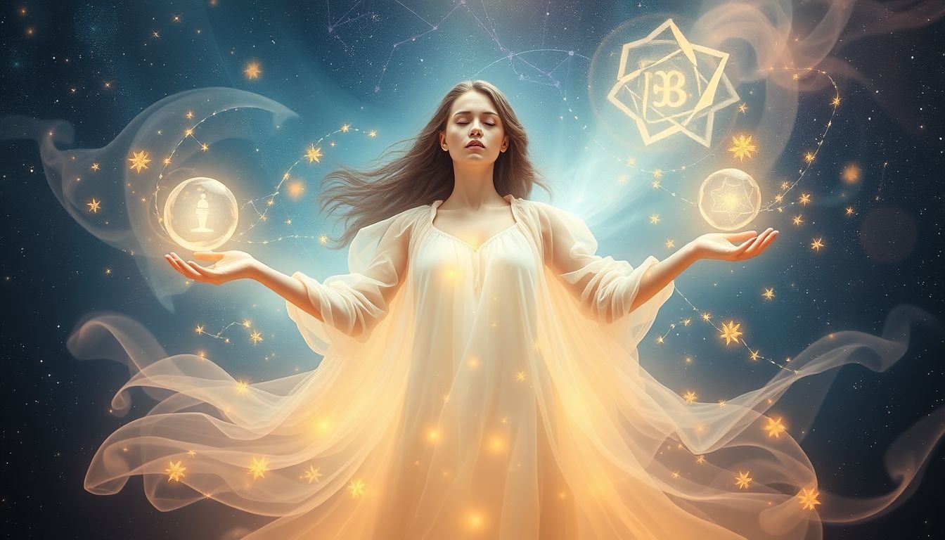 L'abbesse symbolise guidance spirituelle, soutien et protection divine.
