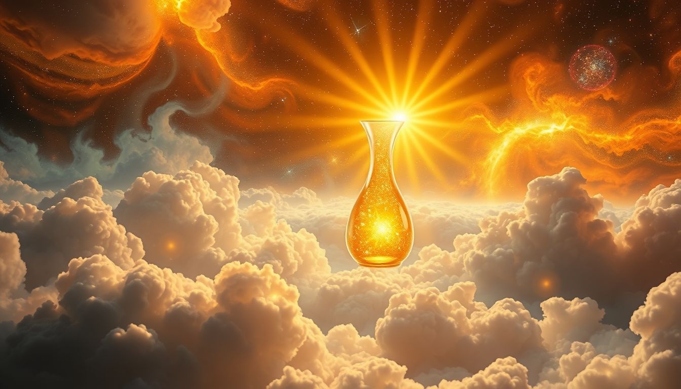 La carafe au soleil symbolise l'énergie positive et la clarté intérieure.