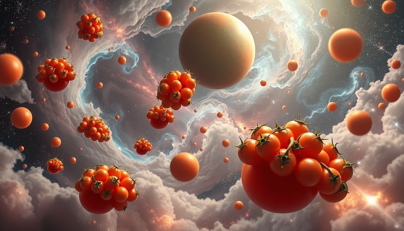 La taille des tomates symbolise l'intensité des émotions rêvées.