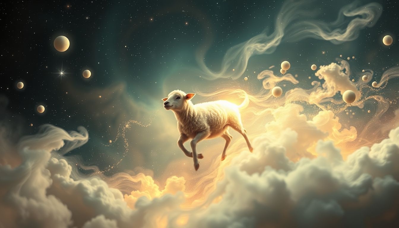 Un mouton qui court symbolise souvent l'anxiété et l'évasion.