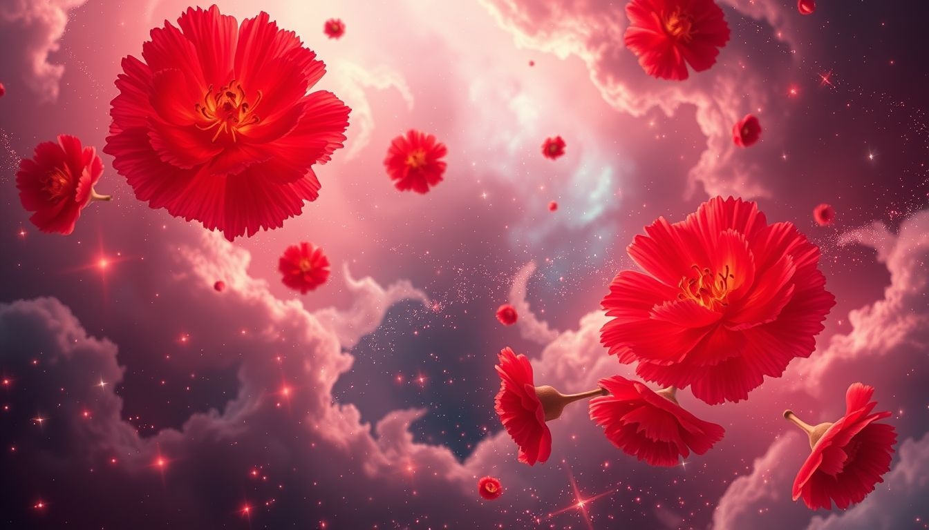 Rêver d'œillets rouges symbolise une passion ardente et un amour intense.