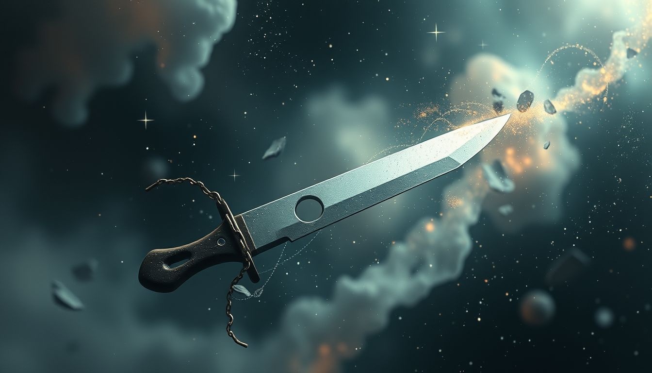 Rêver d'un couteau émoussé symbolise souvent obstacles et frustrations persistantes.