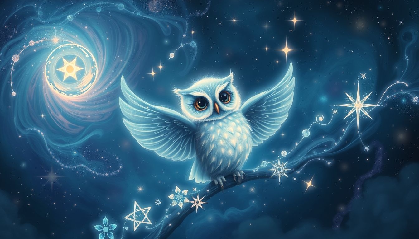 Rêver d’un hibou gazouillant symbolise intuition et mystères dévoilés.
