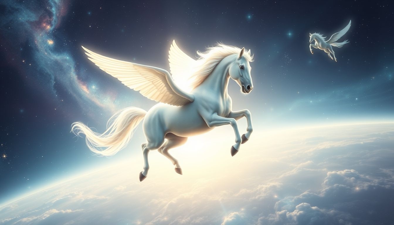 Le mustang volant symbolise une quête d'ambition et de liberté.