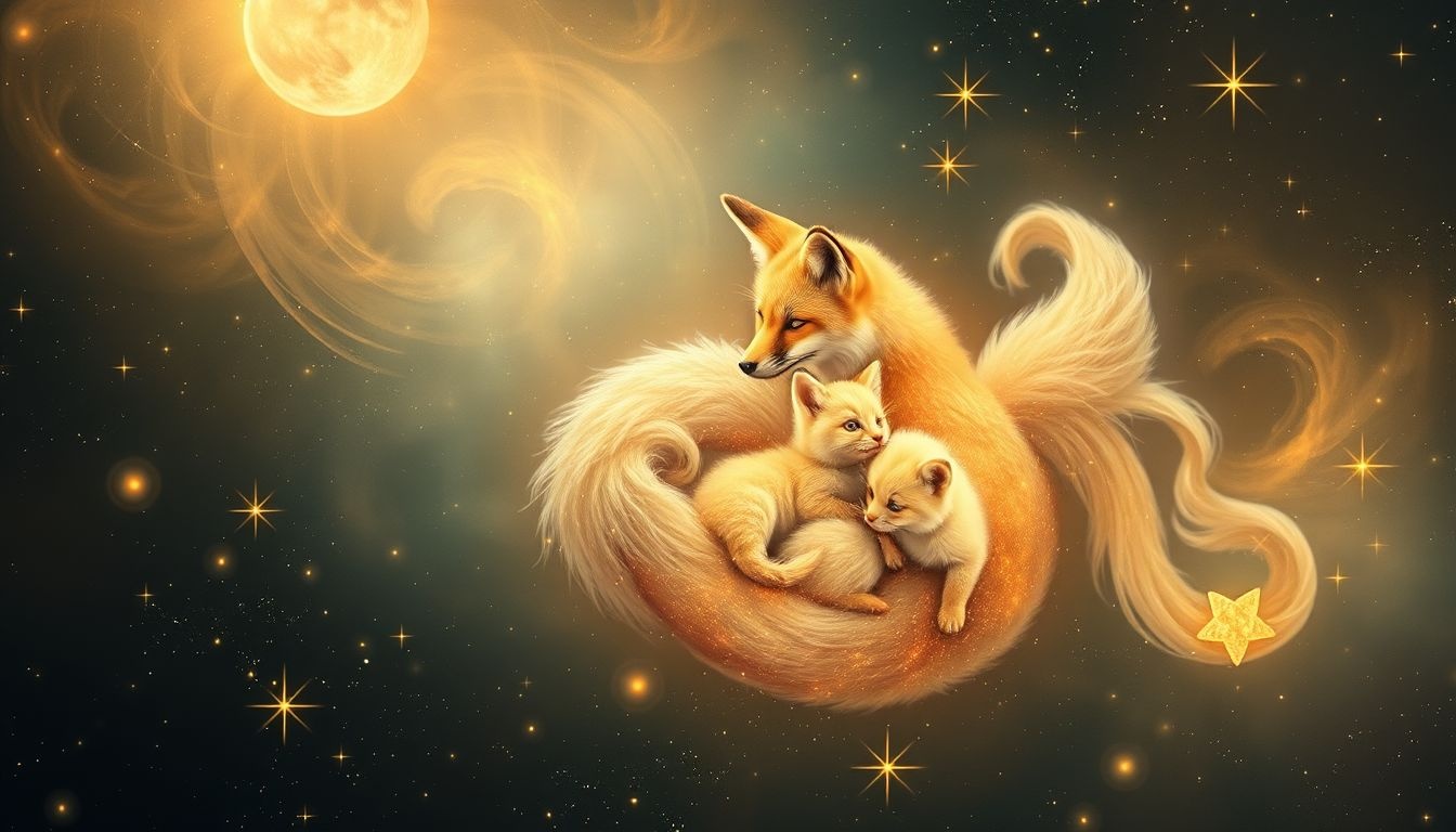Rêver d’un renard avec des petits symbolise la ruse protectrice familiale.