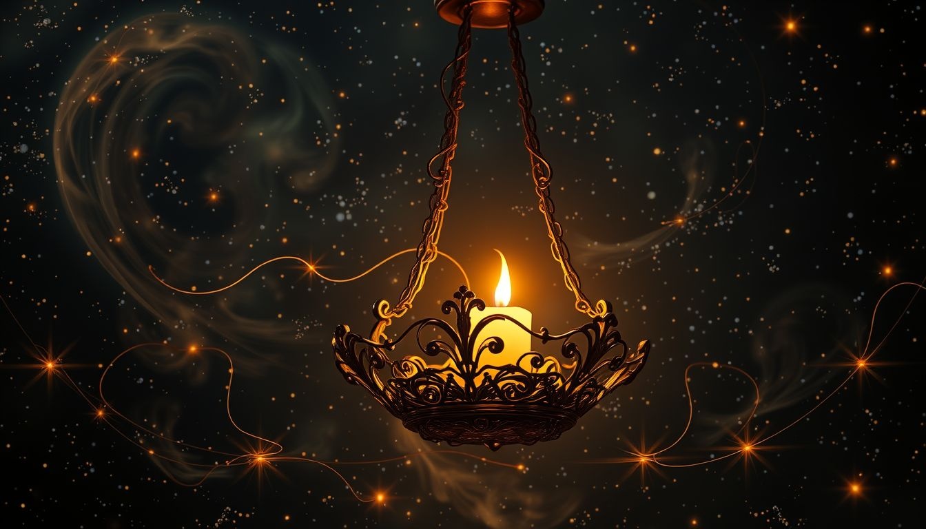 Rêver d'une bougie en chandelier symbolise un équilibre spirituel profond.