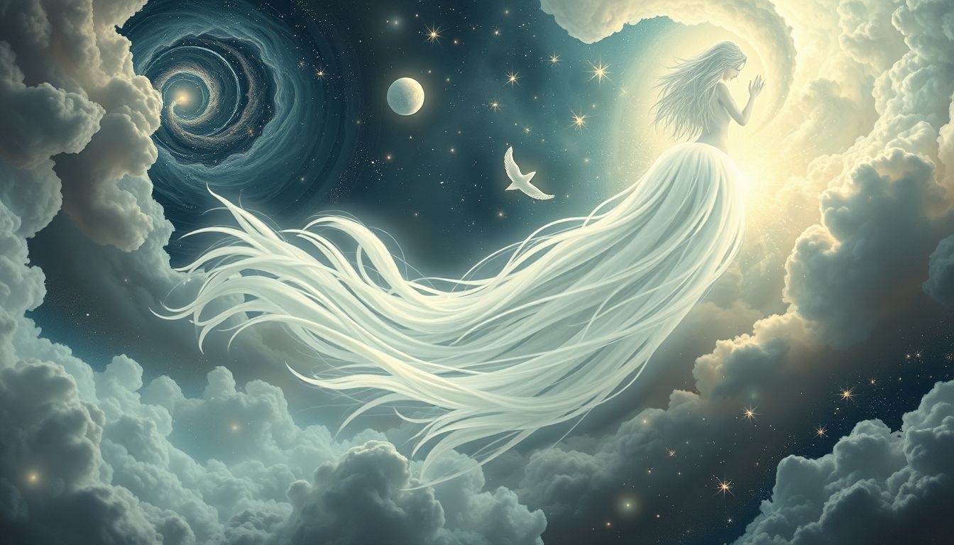 Rêver d'une perruque blanche symbolise souvent sagesse et renouveau.