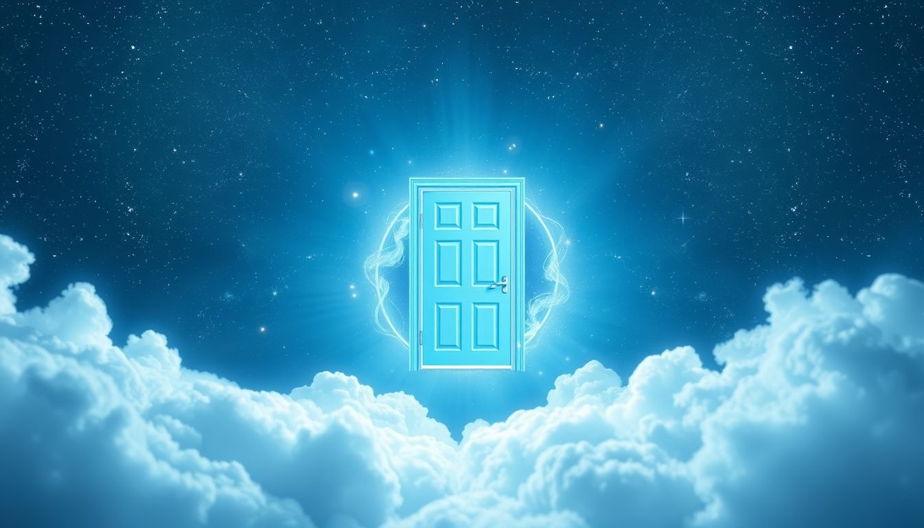 Rêver d'une porte bleue symbolise paix intérieure et épanouissement spirituel.