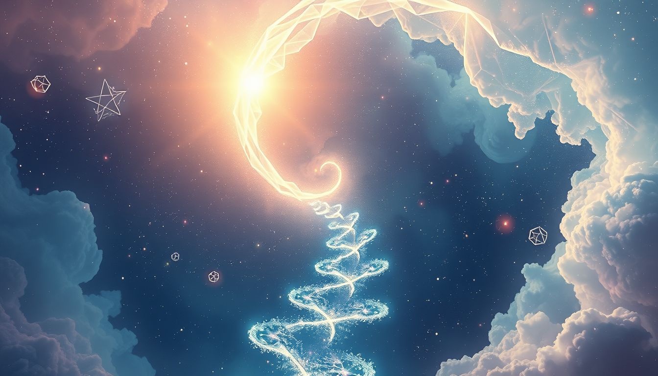 Rêver d’une spirale ascendante symbolise une progression spirituelle profonde.
