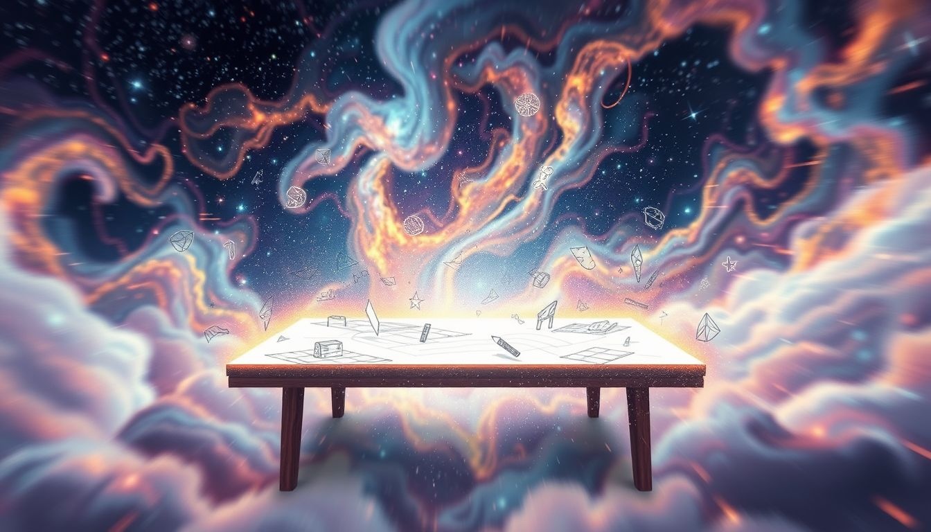 Rêver d’une table à dessin encombrée reflète un esprit surchargé.