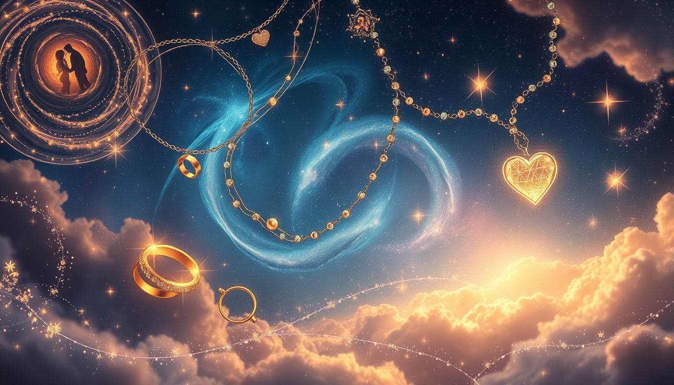 Rêver de bijoux dorés symbolise souvent amour et confiance en soi.