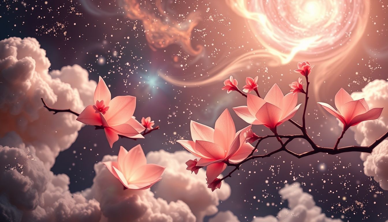 Les fleurs de cerisier en origami symbolisent créativité et renouveau intérieur.
