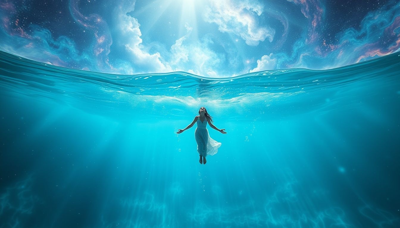 Plonger en eau claire symbolise un renouveau spirituel et mental.