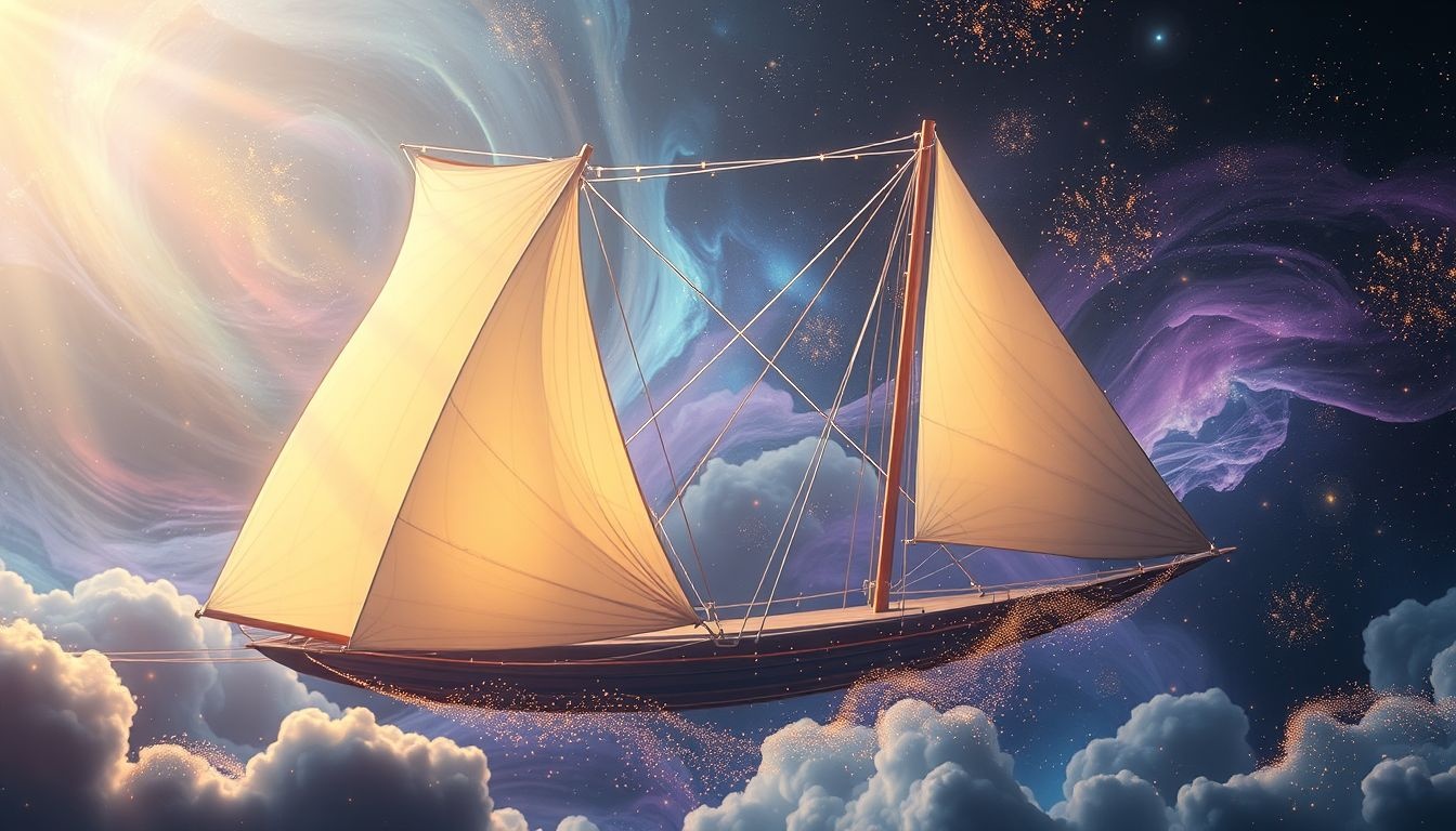 Les voiles gonflées symbolisent l'élan vers le succès imminent.