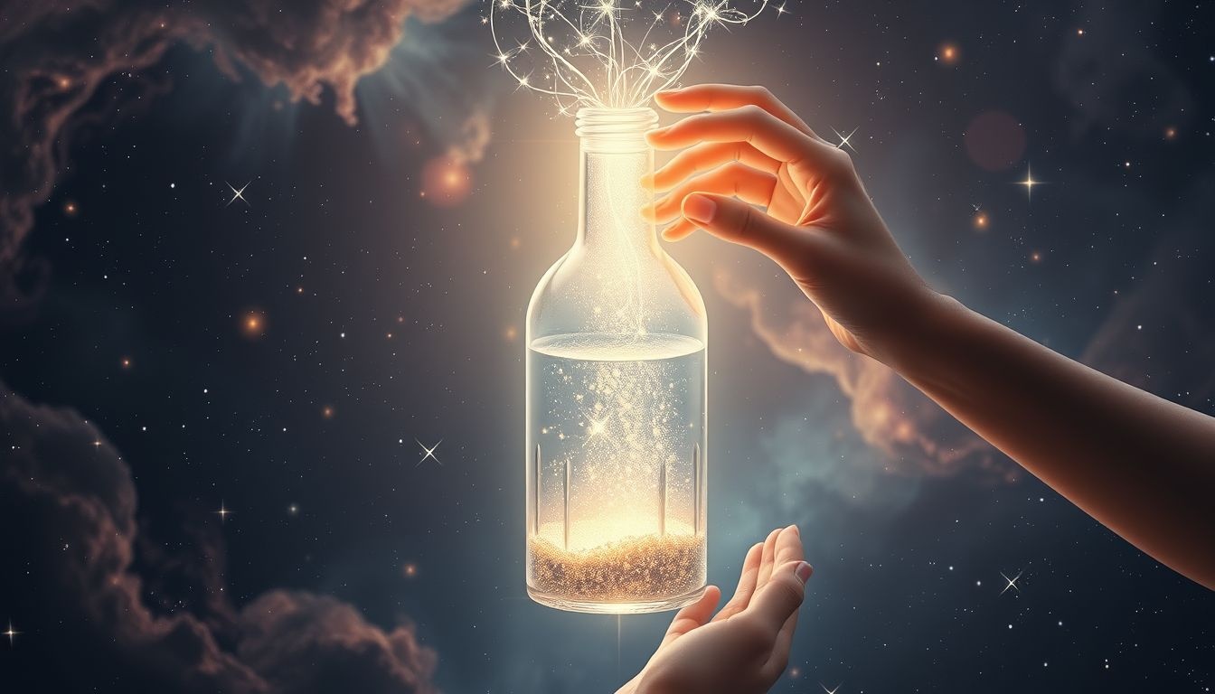 Remplir une bouteille symbolise l’investissement patient et la préparation soigneuse.