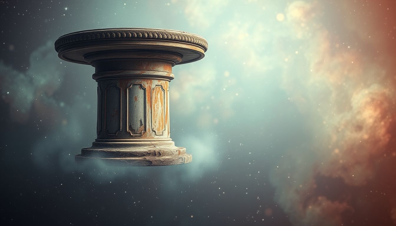 Un socle rouillé symbolise souvent délaissement et affaiblissement progressif.