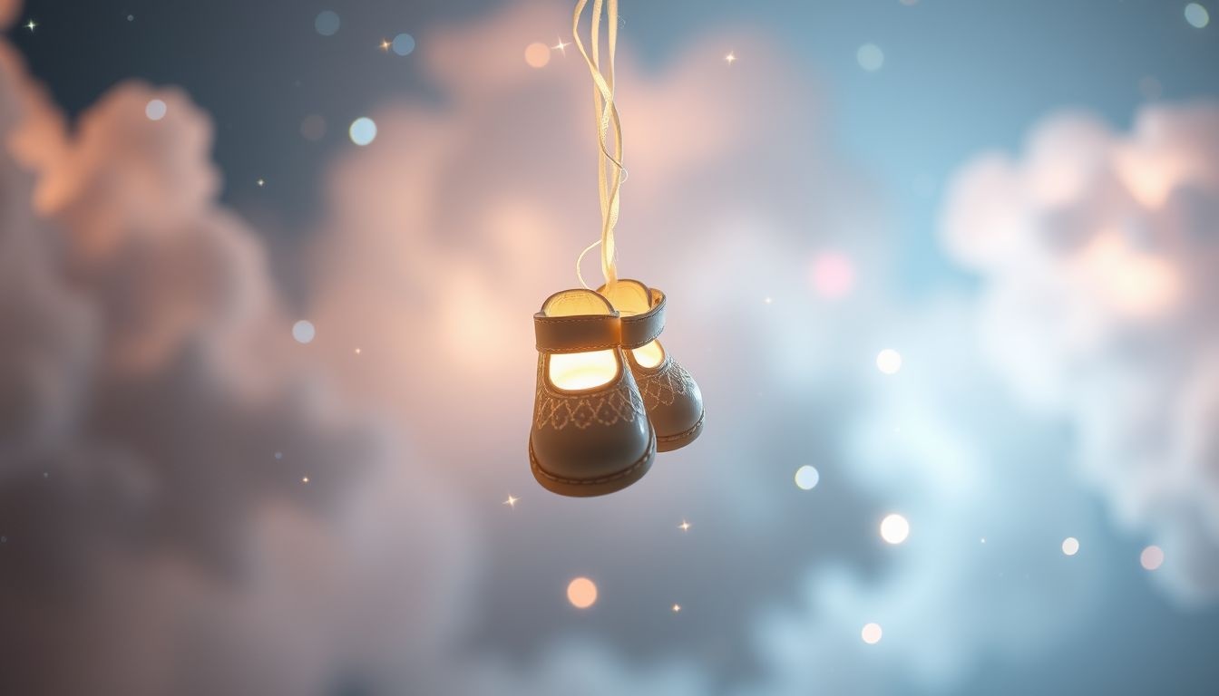 Les souliers d’enfant symbolisent souvent l’innocence perdue et fragile.