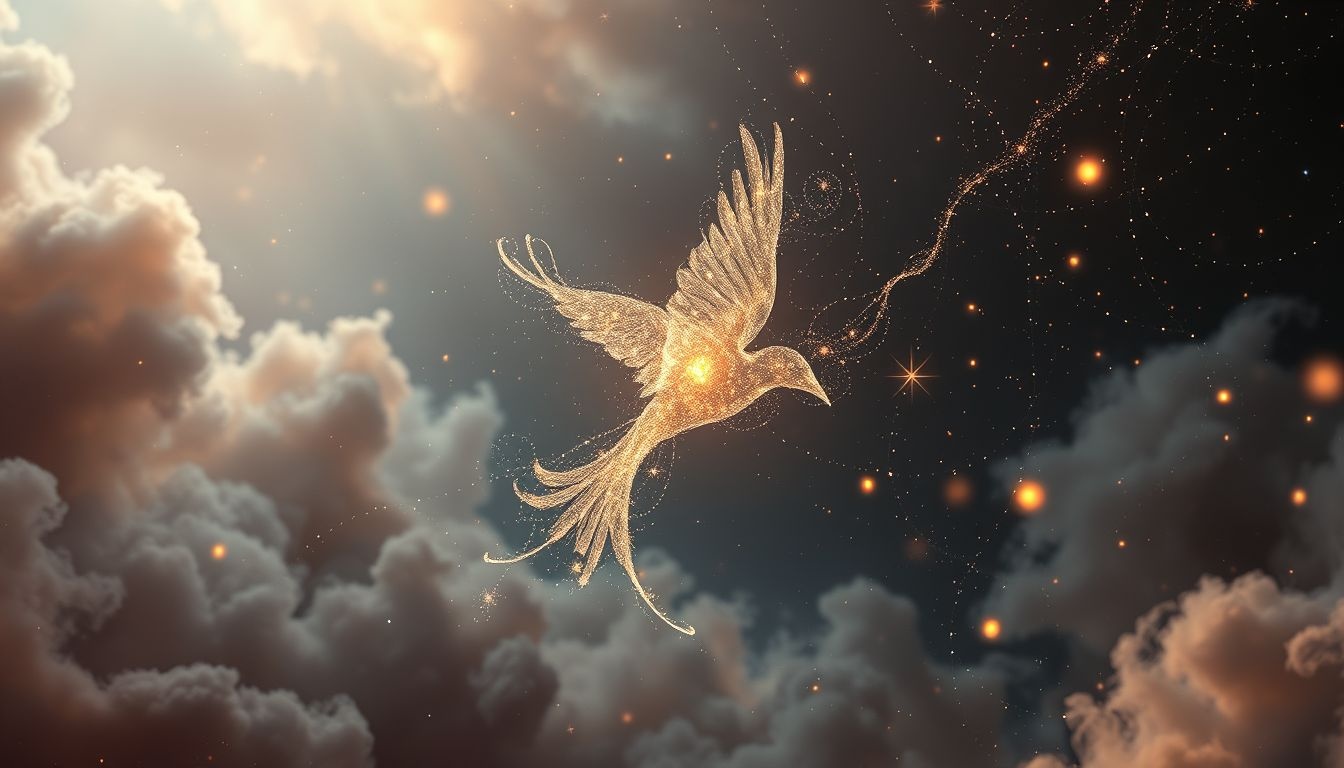 La colombine symbolise souvent la légèreté et la liberté intérieure.