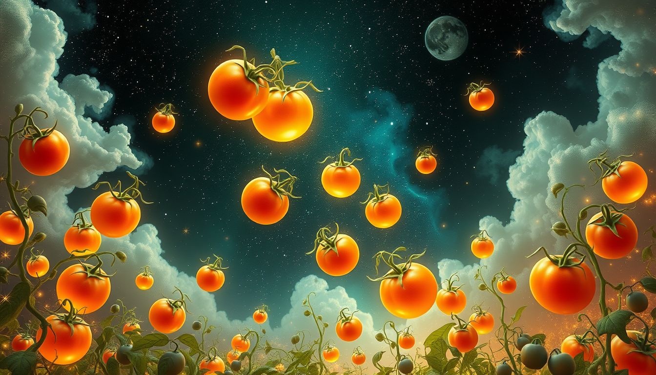 Un jardin de tomates symbolise l'épanouissement personnel et la fertilité.