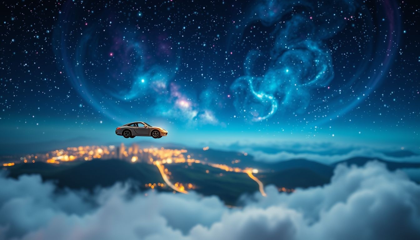 Une voiture jouet en ville symbolise le contrôle de sa vie.