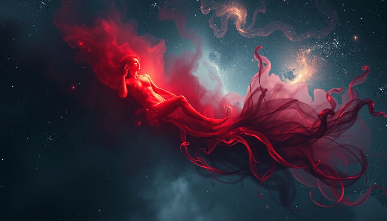Le tanneur rouge symbolise la culpabilité refoulée et la purification intérieure.