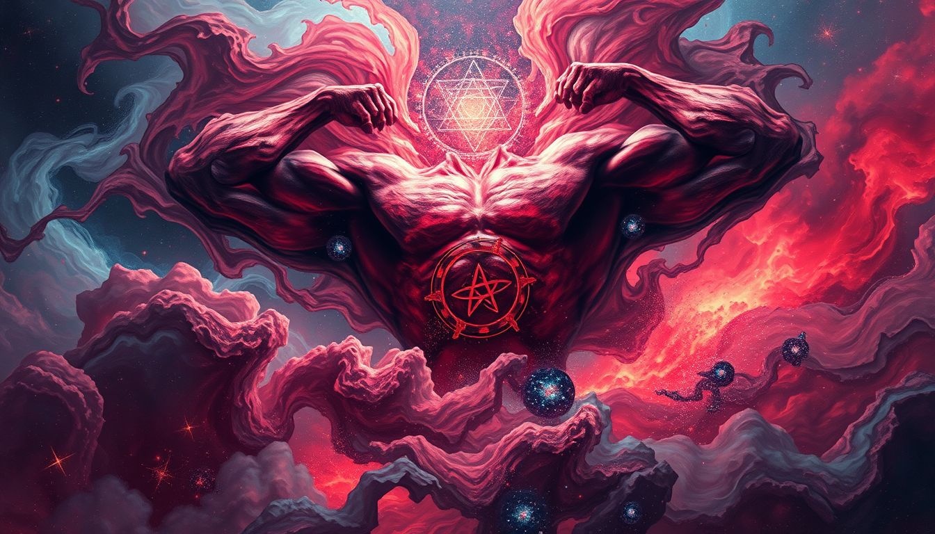 Le tanneur rouge symbolise la force brute et la transformation intérieure.