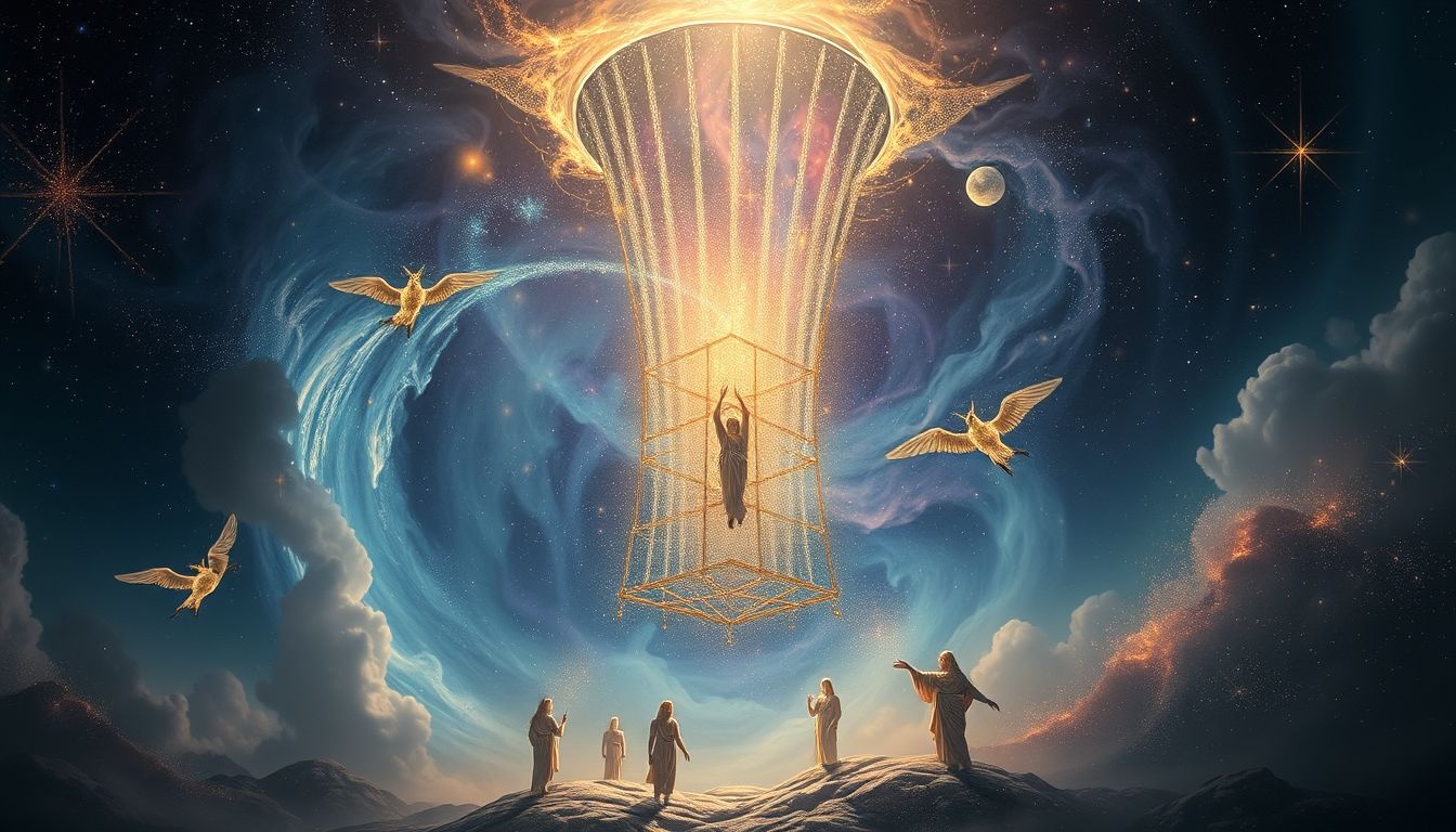 L’échafaud symbolise le passage vers une nouvelle vie spirituelle.