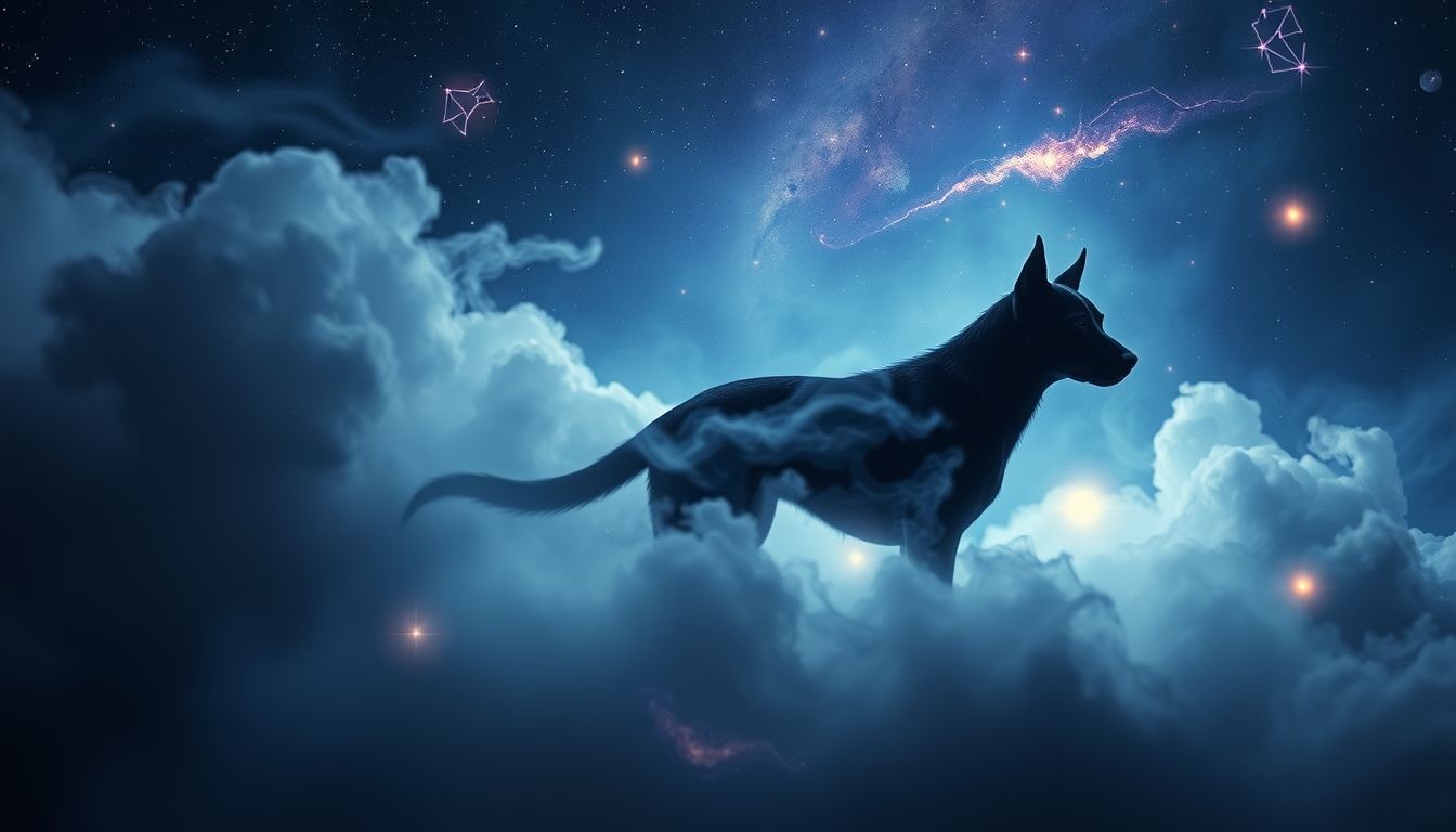 Le chien noir symbolise souvent angoisse et émotions refoulées profondes.