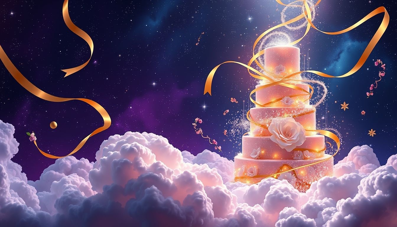 Le gâteau de mariage symbolise l'abondance et le bonheur partagé.