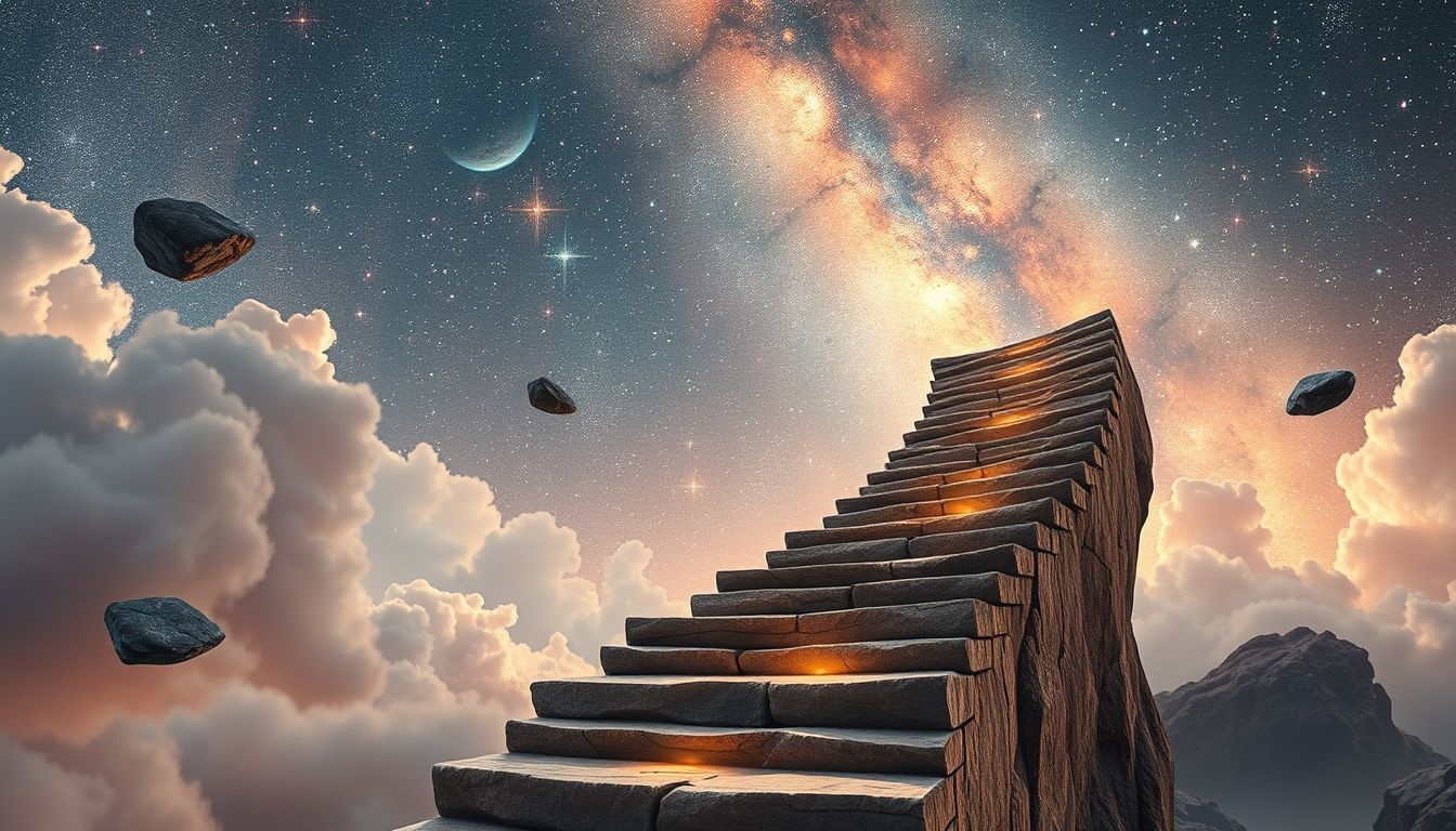 Rêver d’escaliers de pierre symbolise souvent un chemin vers la sagesse.