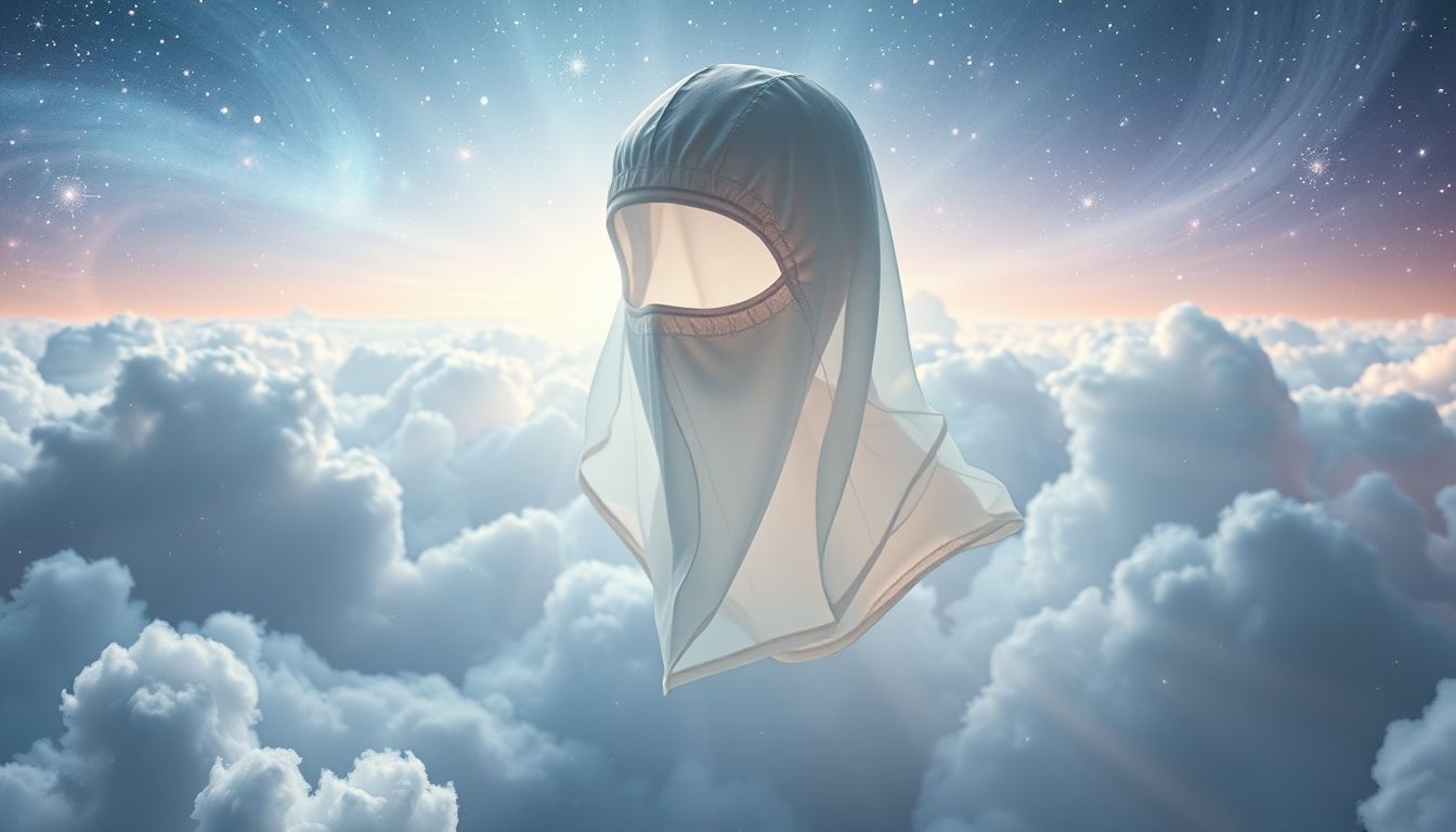 Un balaclava blanc symbolise souvent innocence voilée ou mystère caché.