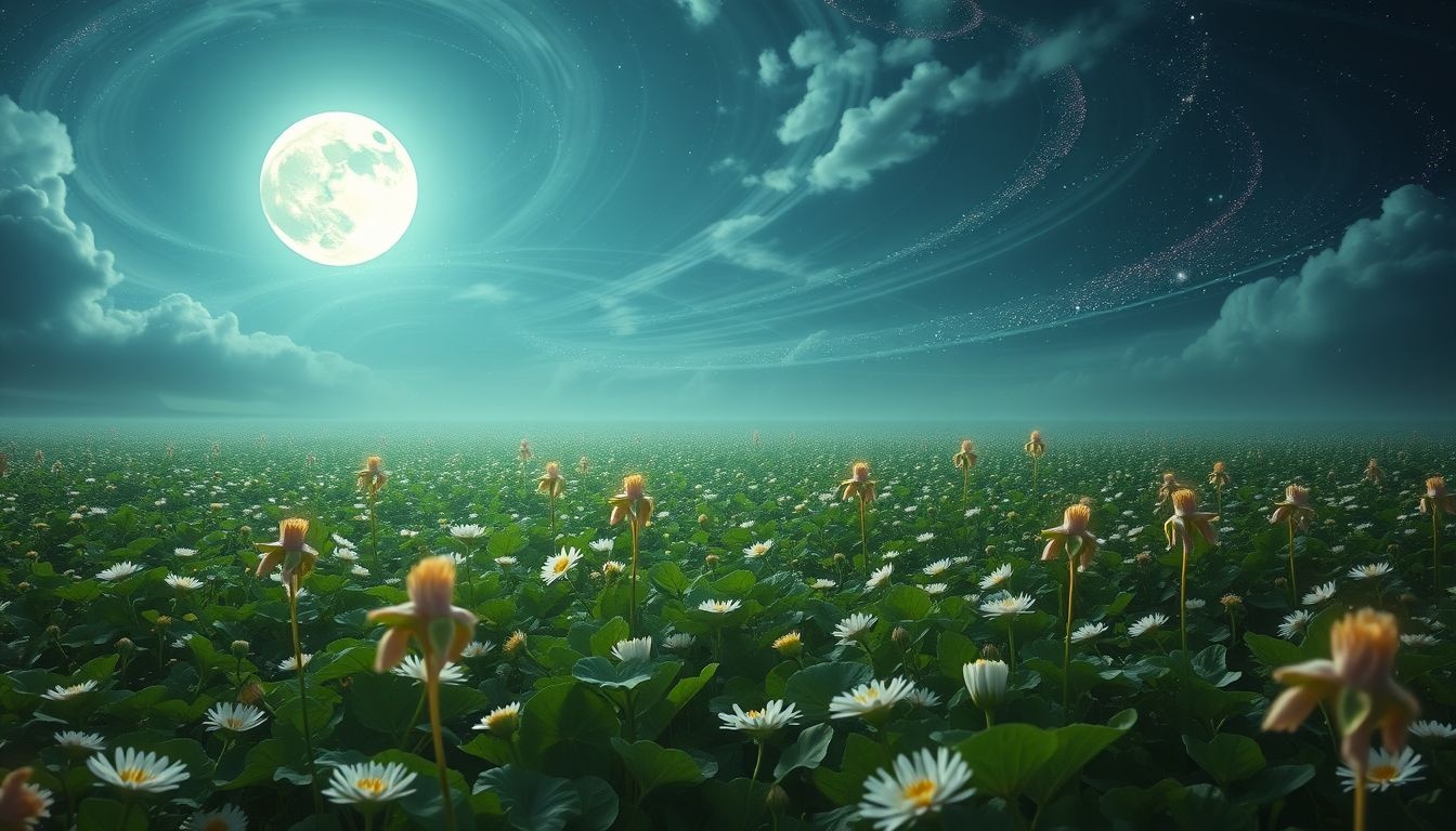Rêver de trèfle sous pleine lune révèle intuition et renouveau cyclique.