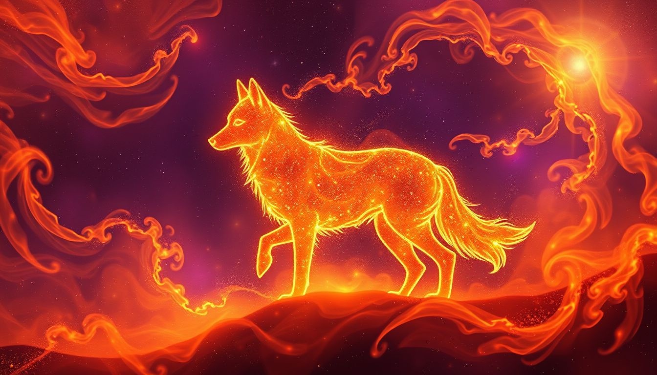 Rêver d’un coyote et du feu symbolise passion et métamorphose intérieure.