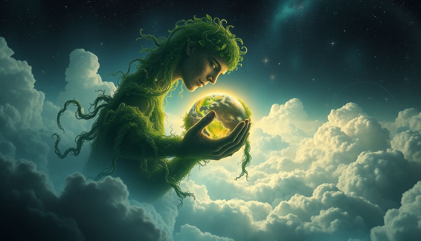 Rêver d’un géant symbolise souvent un puissant lien avec la nature.