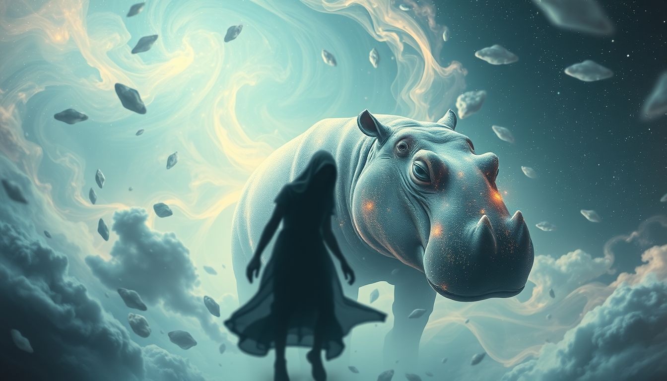 Rêver d’hippopotame poursuivant symbolise peurs refoulées et anxiétés.