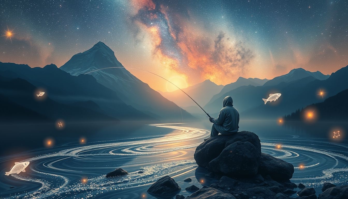 Rêver d’un montagnard pêchant symbolise patience et prospérité imminente.