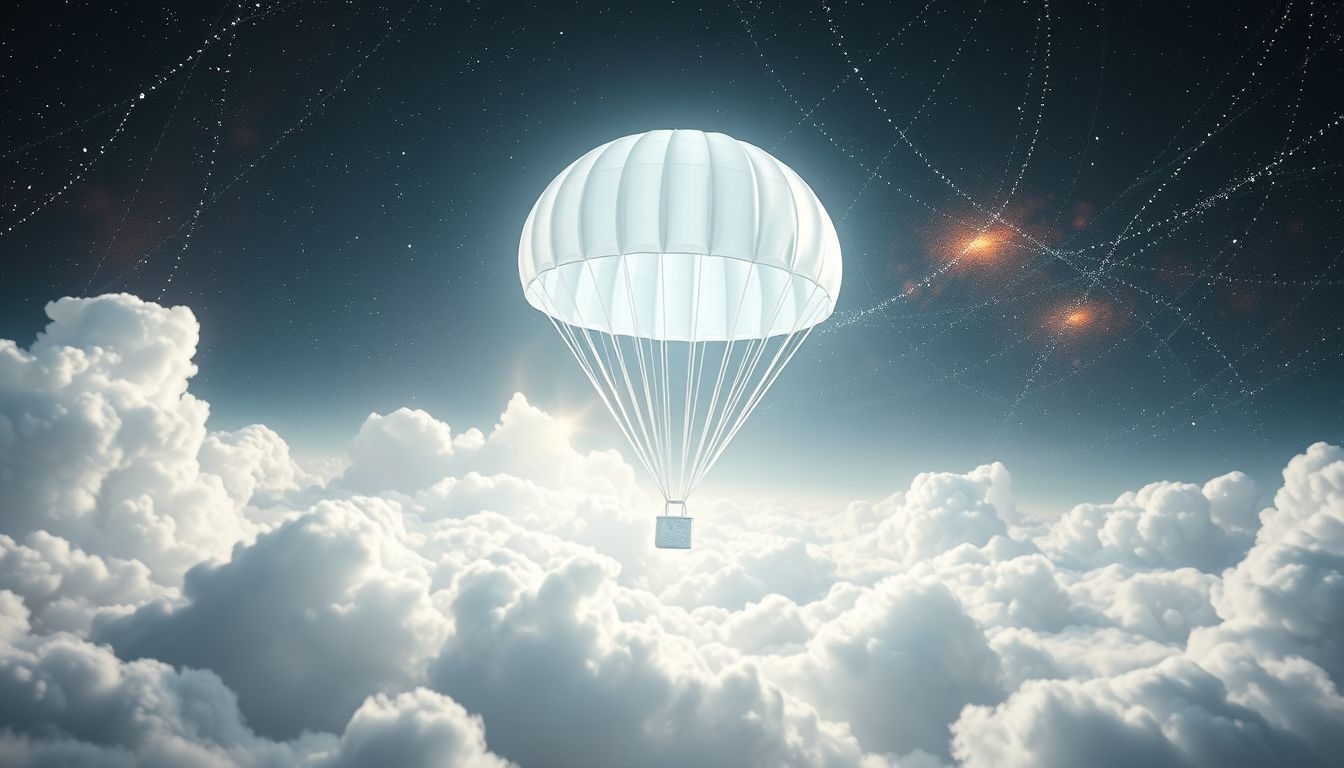 Rêver d’un parachute blanc symbolise pureté et renaissance spirituelle.