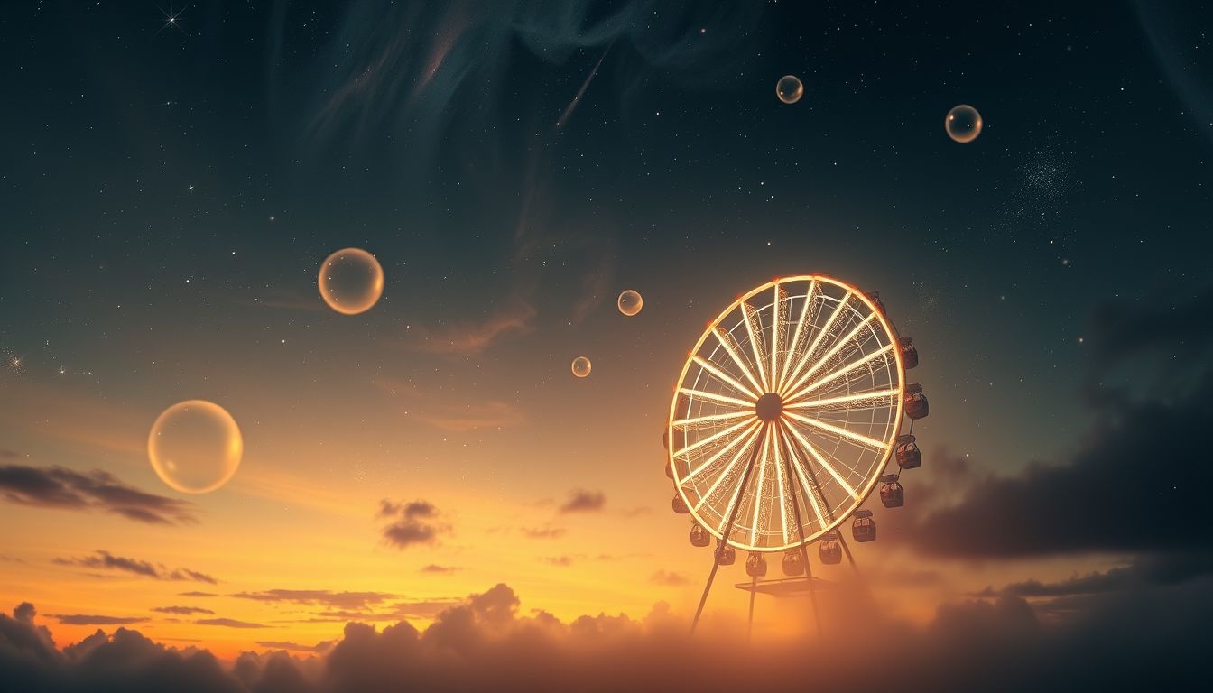 Rêver d'une grande roue au coucher de soleil symbolise renouveau et sérénité.