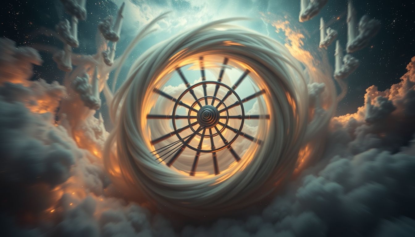 Rêver d’une grande roue rapide symbolise stress et chaos intérieur.
