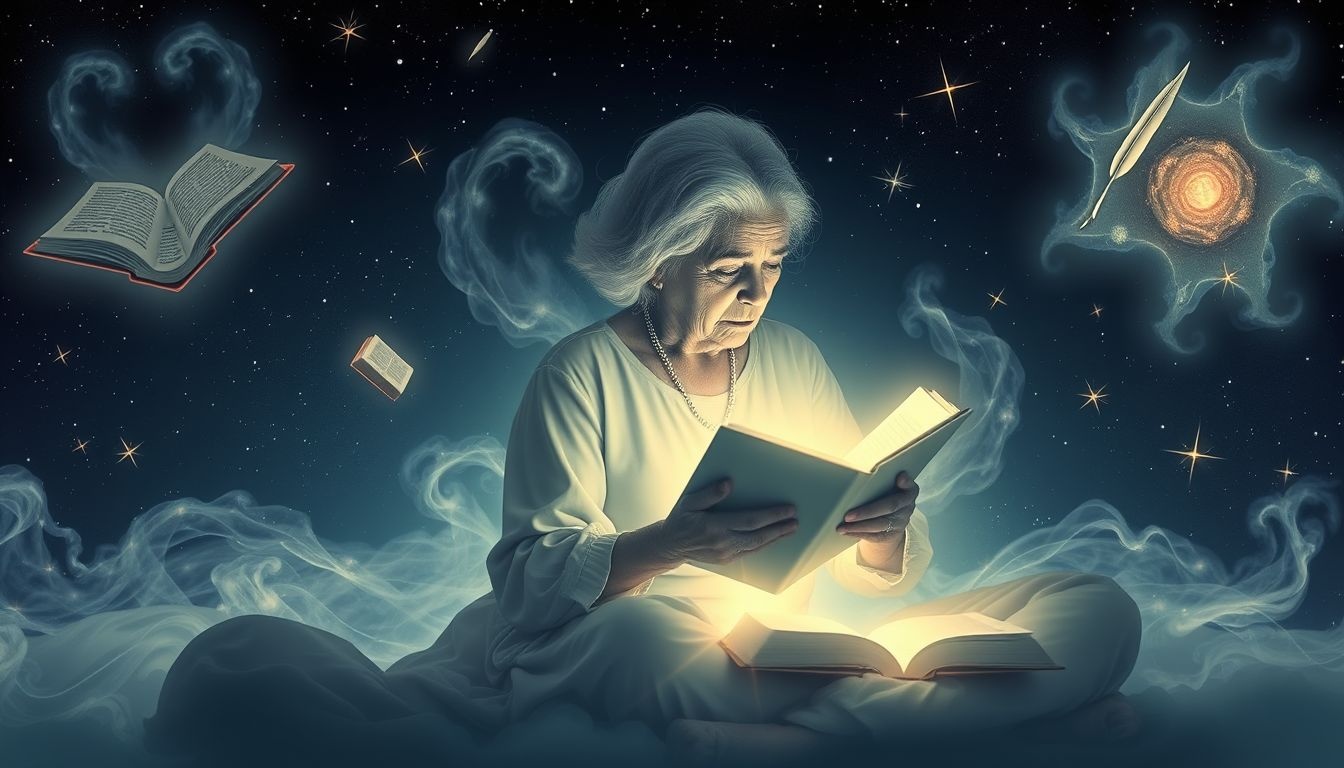 Rêver d'une mamie qui lit symbolise la sagesse et la curiosité.