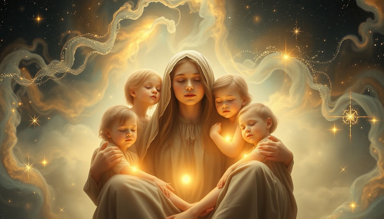 Rêver d'une paysanne entourée d'enfants symbolise l'harmonie familiale.