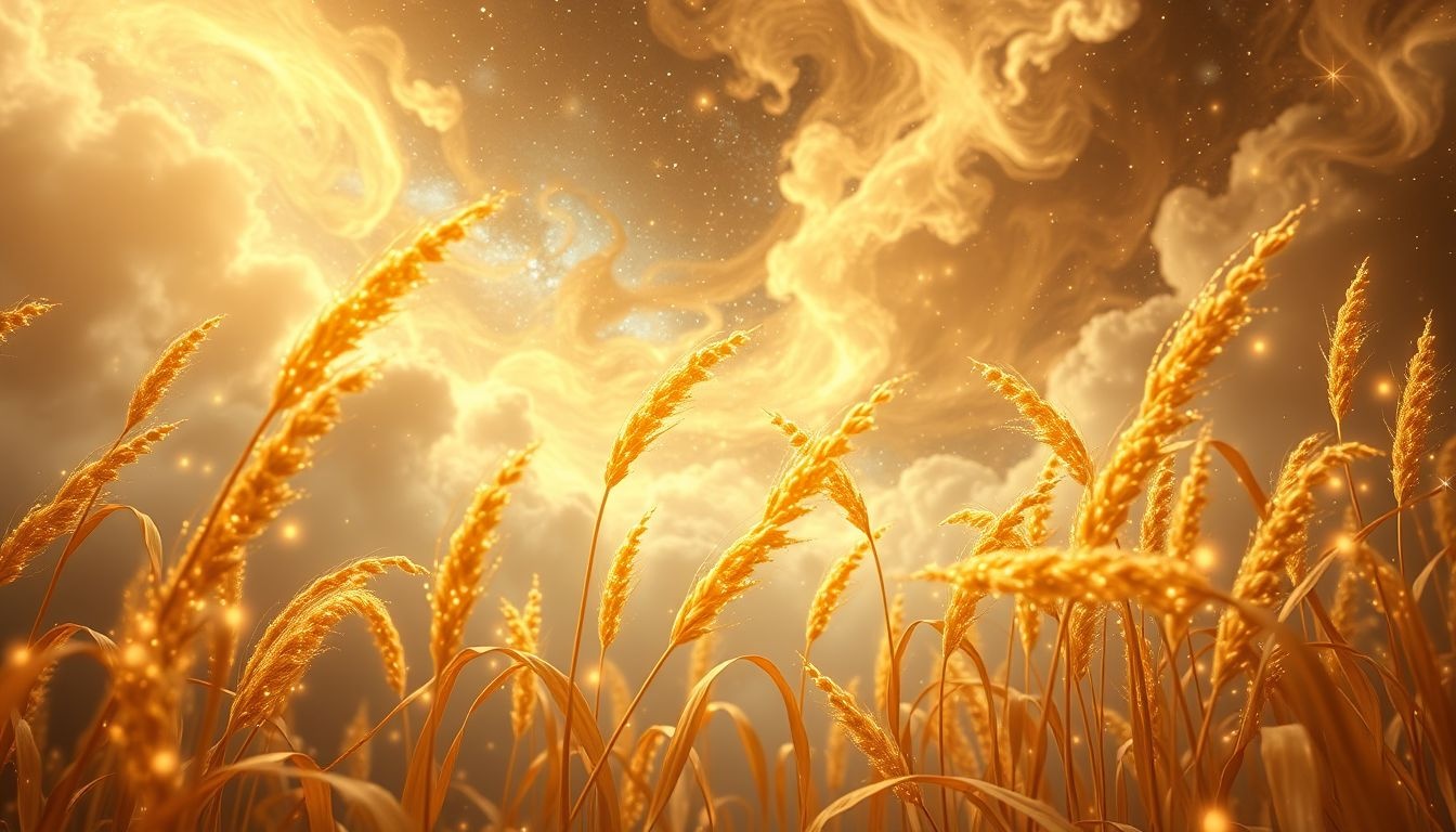Rêver de champs de millet symbolise fertilité et prospérité durable.