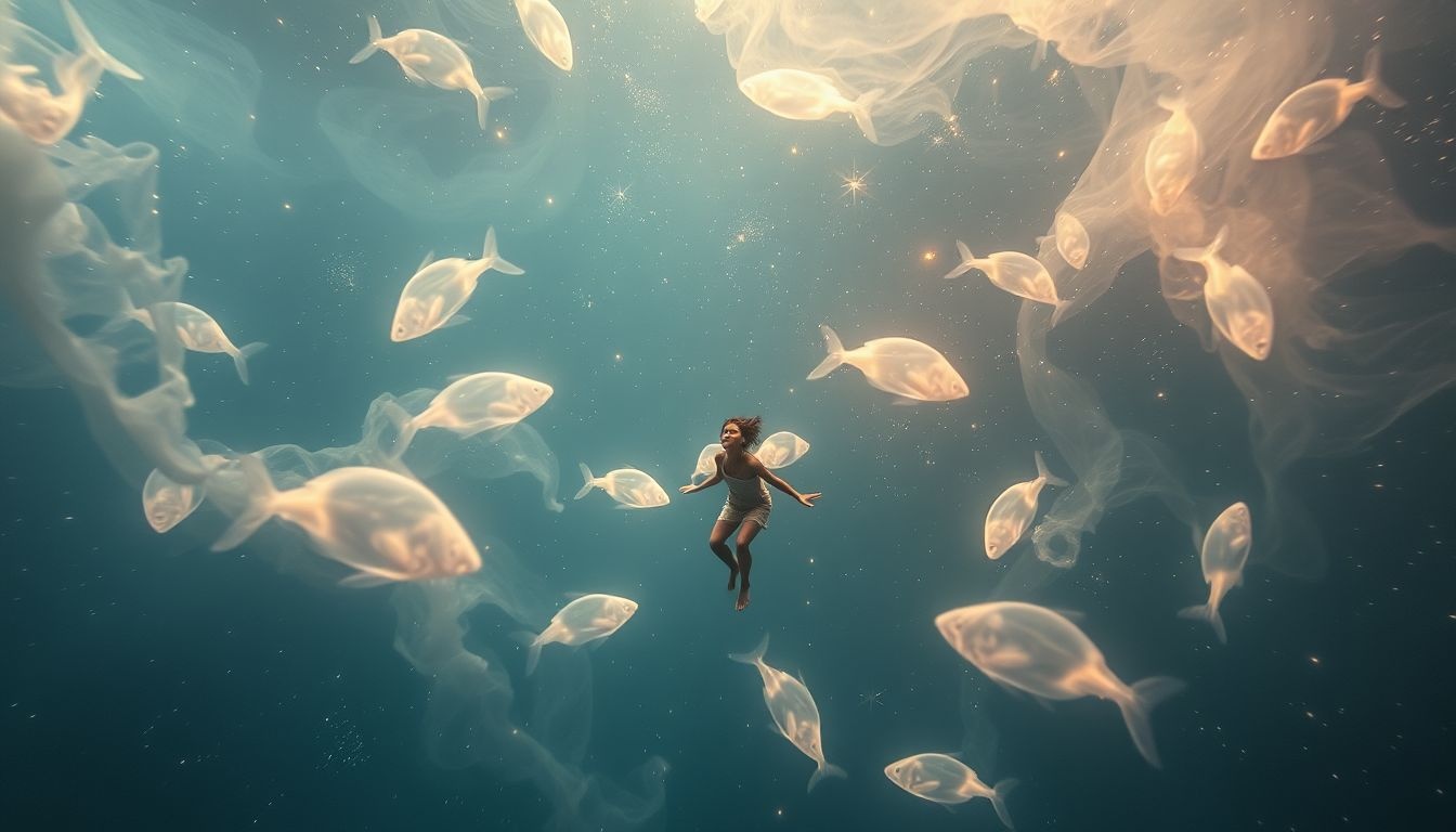 Rêver de nager avec des poissons symbolise liberté et harmonie intérieure.